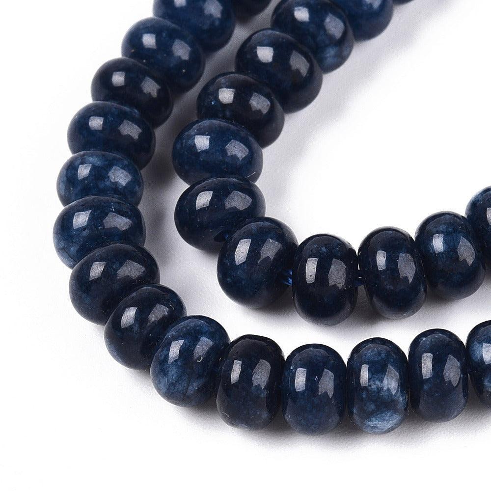 Edelsteen kraal Jade Donkerblauw rondel 6mm - 15 stuks - Image 2