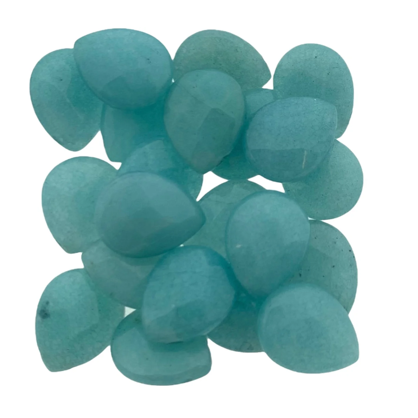 Edelsteen kraal jade ocean blue teardrop 15x6mm