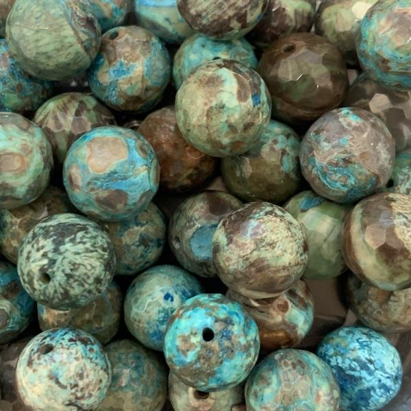 Edelsteen kraal ocean jasper facet rond 12mm