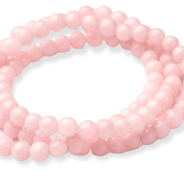 Edelsteen kraal vintage roze Jade rond 4mm - 20 stuks