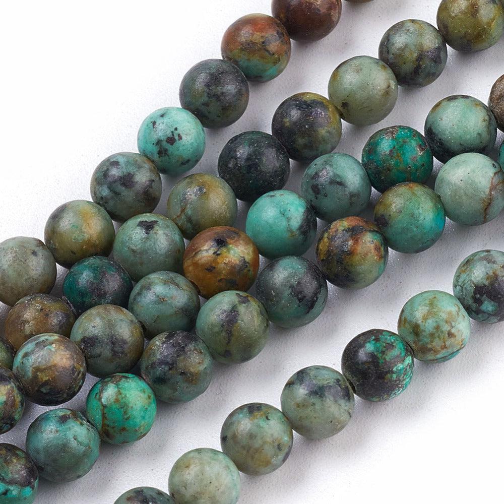 Edelsteen kraal rond afrikaans turquoise jasper 6mm - 15 stuks