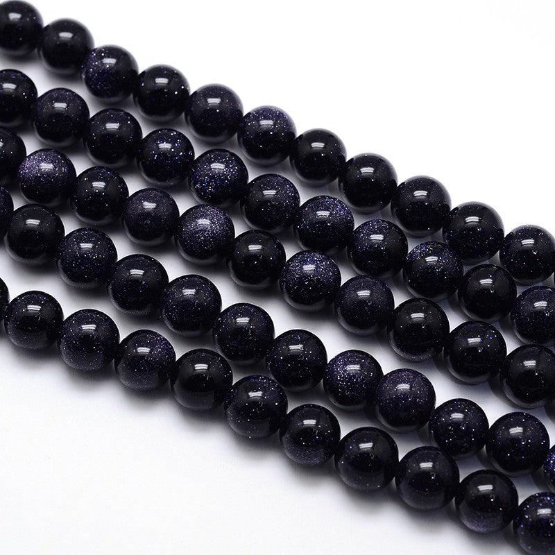 Edelsteen kraal rond goldstone blue 8mm