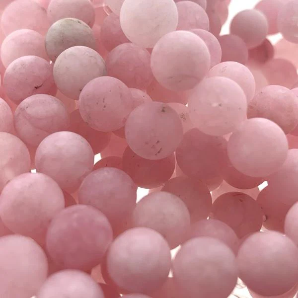 Edelsteen kraal rond jade frosted pink 8mm