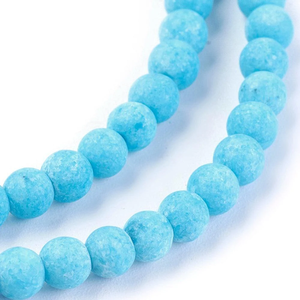 Edelsteen kraal rond jade mat blauw 4mm - 20 stuks - Image 3