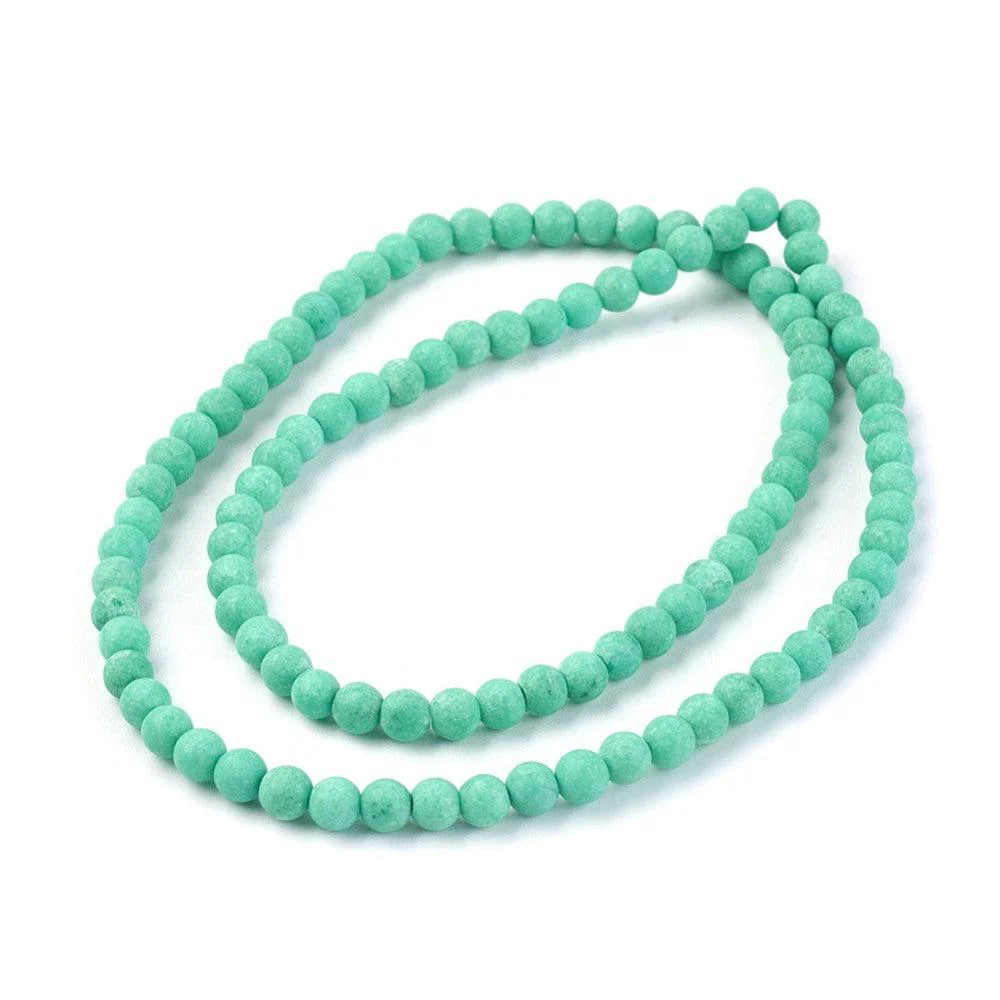 Edelsteen kraal rond jade mat turquoise groen 4mm - 20 stuks - Image 2