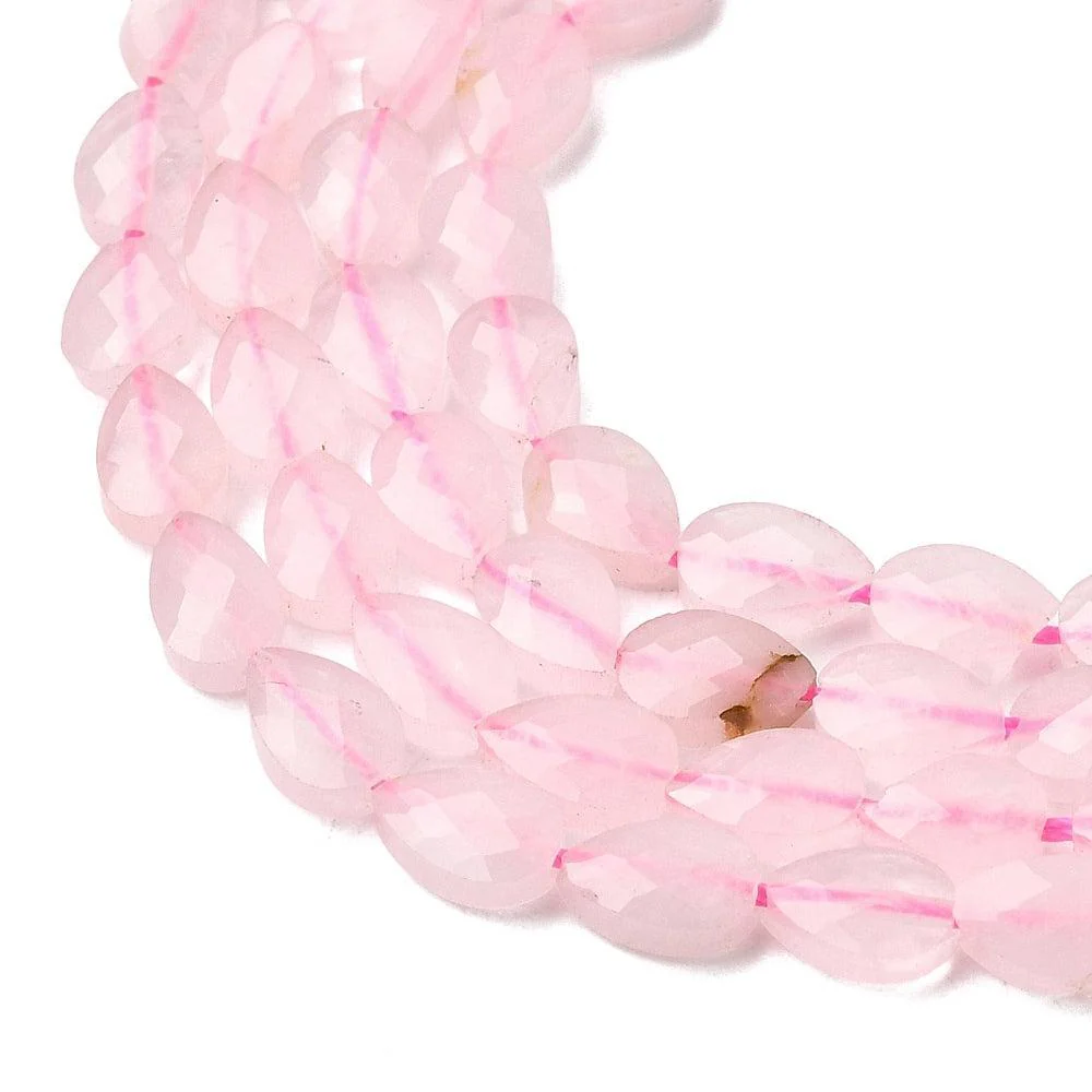 Edelsteen kraal Roze Kwarts facet Druppel Roze 6mm - per stuk - Image 2