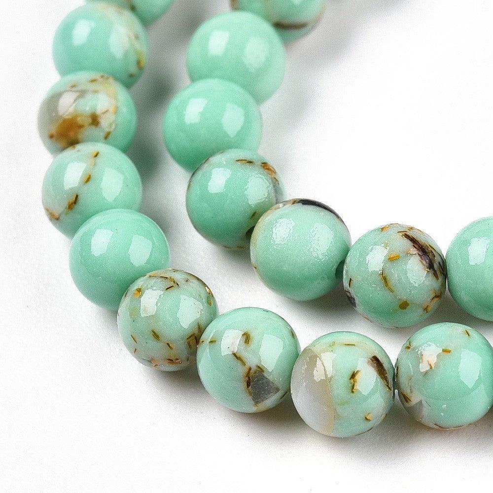 Edelsteen kraal synthetisch turquoise rond 4mm - 24 stuks - Image 2