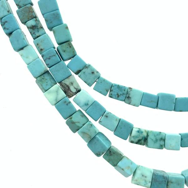 Edelsteen kraal vierkant Turquoise 4mm