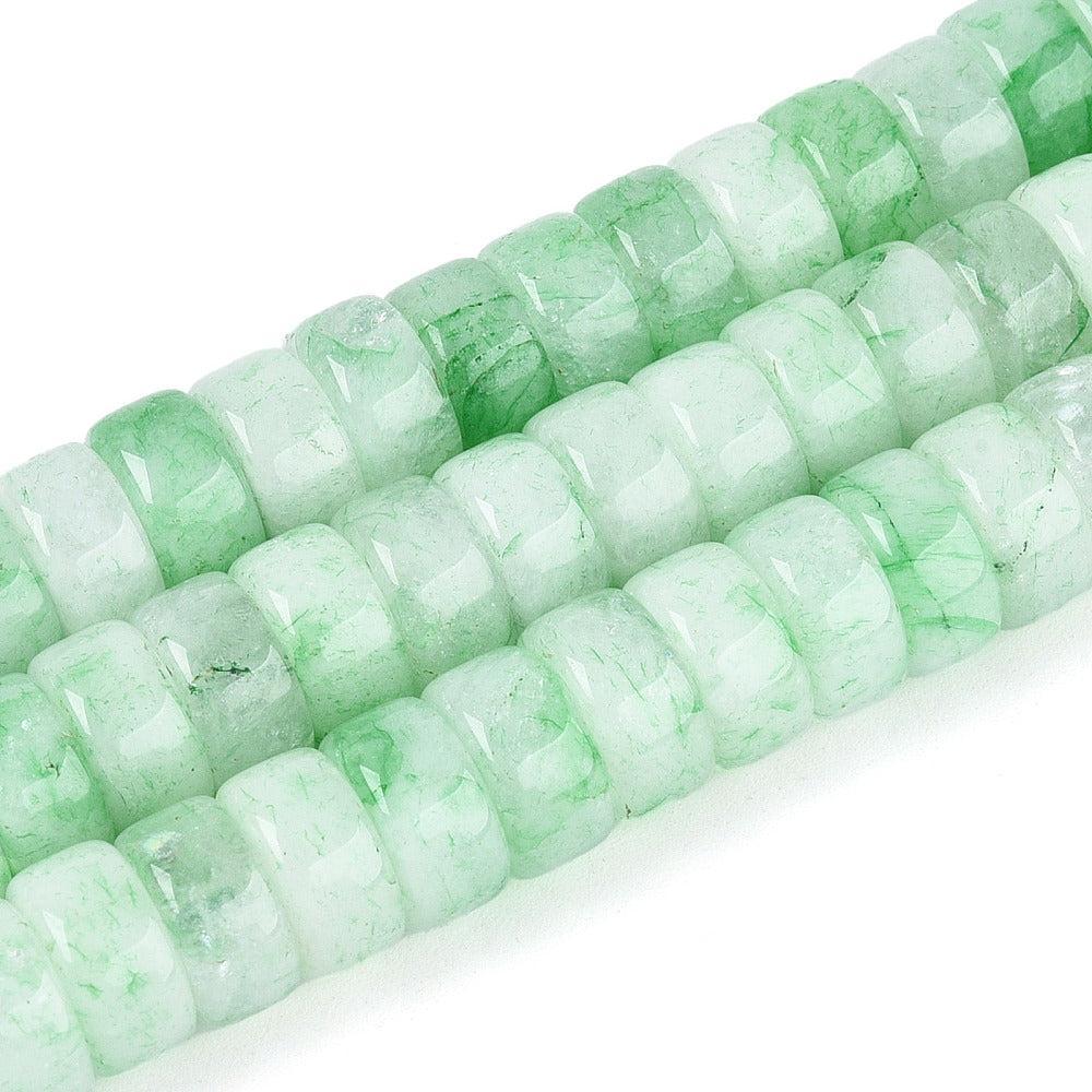 Edelsteen Kraal Wit Jade Disc Aquamarine 10mm - per stuk