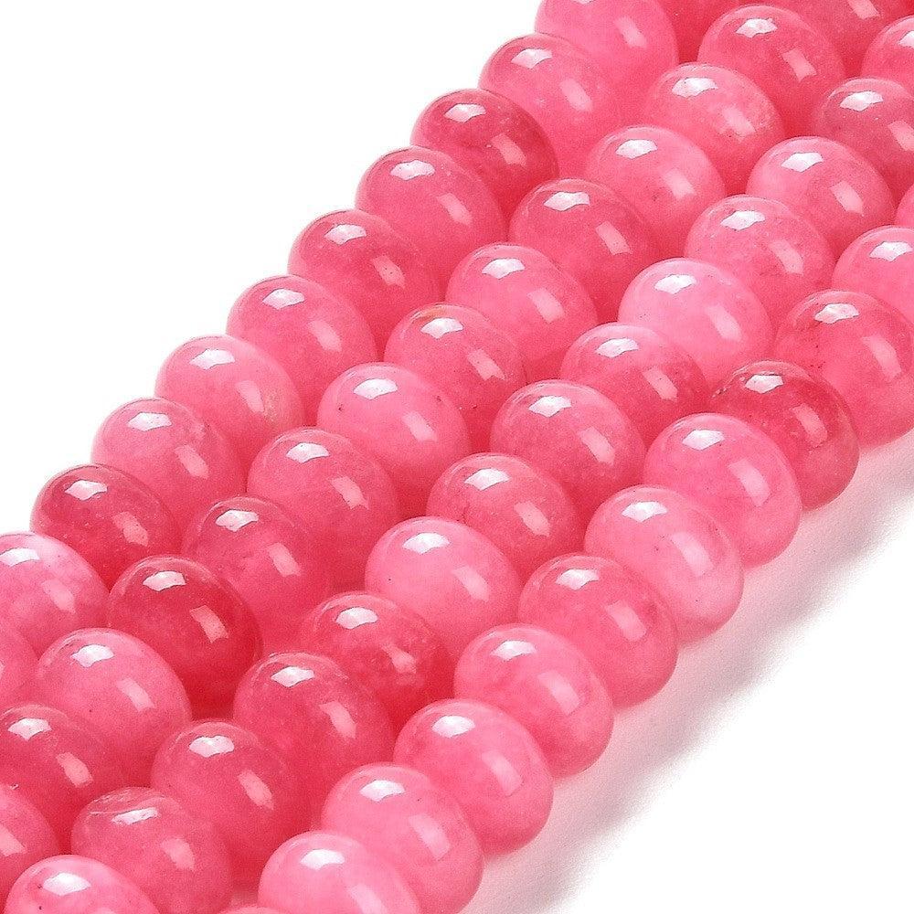 Edelsteen rondel kraal Jade Cerise 10x6mm- per stuk