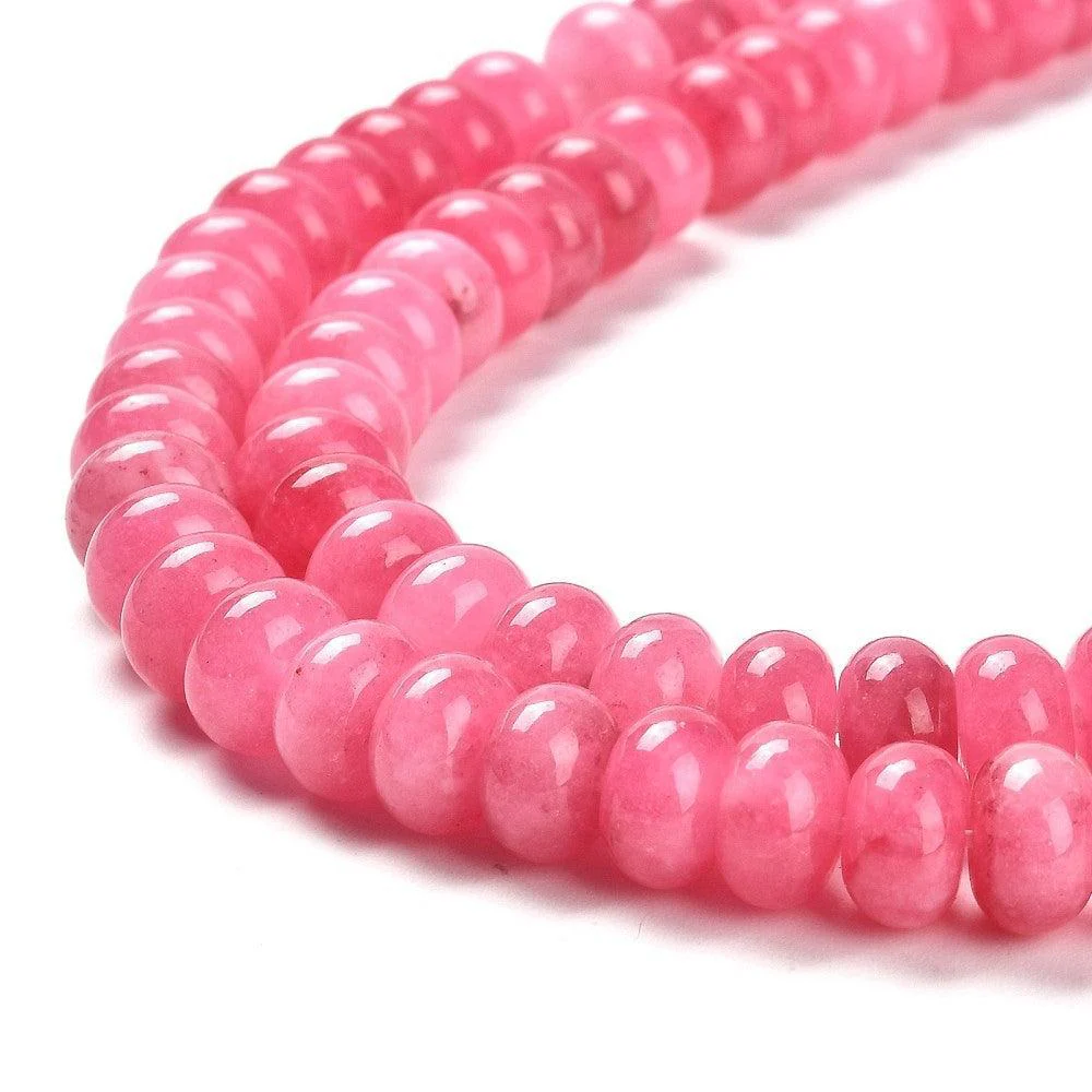 Edelsteen rondel kraal Jade Cerise 10x6mm- per stuk - Image 2