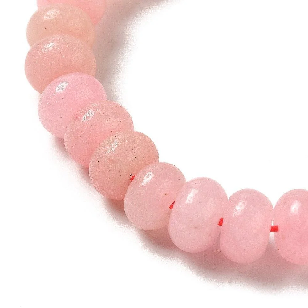 Edelsteen kralen Jade licht roze 8x5mm- per stuk - Image 2
