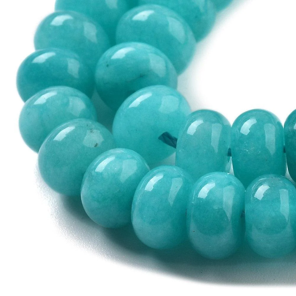 Edelsteen kralen Jade turquoise 8x5mm- per stuk - Image 2