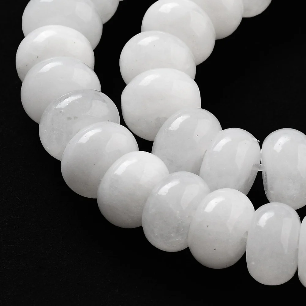 Edelsteen kralen Jade wit 8x5mm- per stuk - Image 2