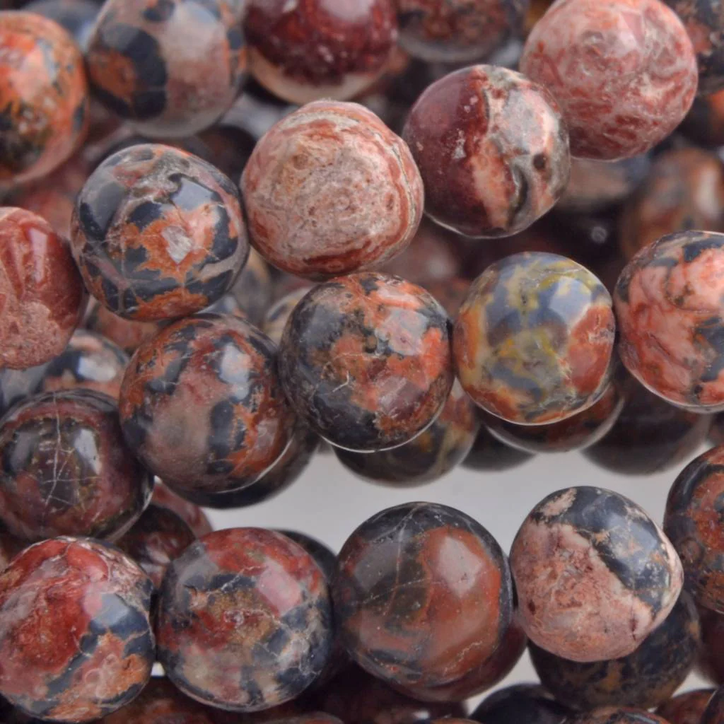 Edelsteen Leopardskin Jasper rond 6,5mm - 15 stuks