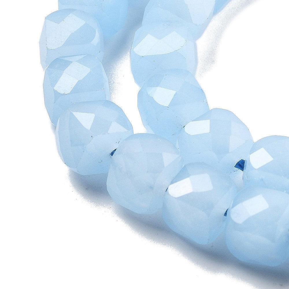 Edelsteen quartz blauw faceted cube 7mm- per stuk - Image 2