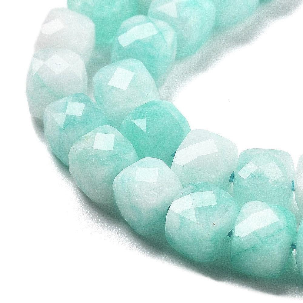 Edelsteen quartz turquoise faceted cube 7mm- per stuk - Image 2