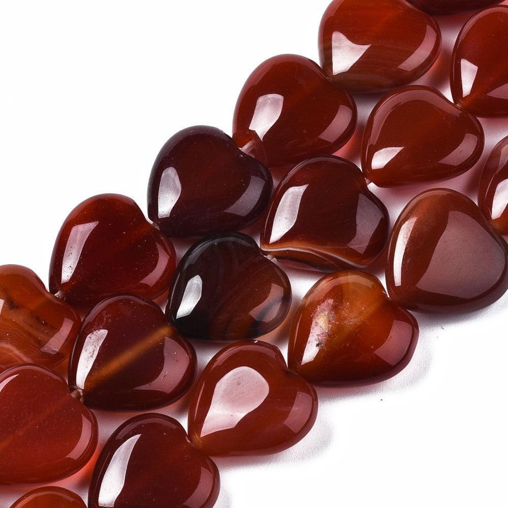 Edelsteen Agaat rood Hartje 15mm - per stuk