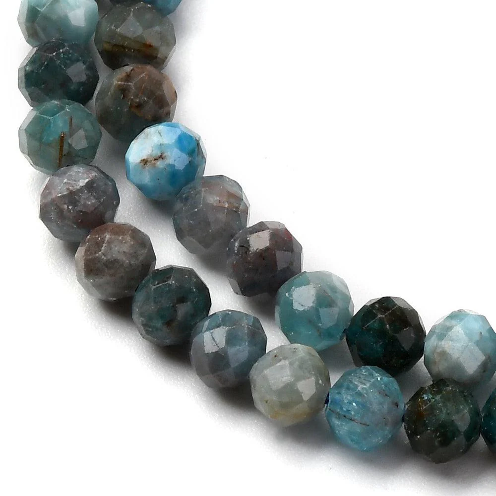 Edelsteen Rond Apatite Blauw Groen 4mm - per zakje (20 stuks)