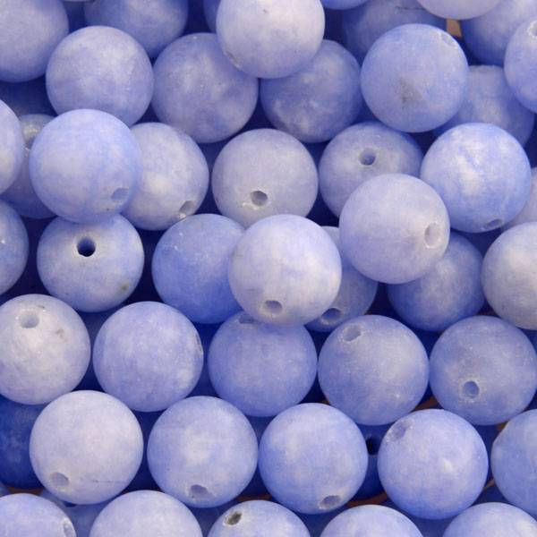 Edelsteen rond Frosted Jade lavender blue 8mm