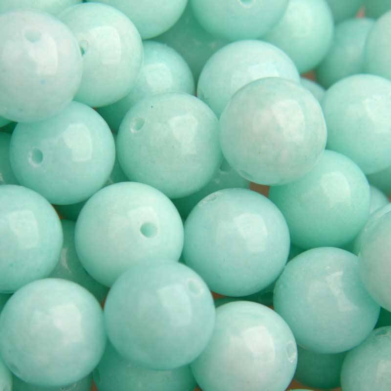 Edelsteen rond Jade licht turquoise 10mm