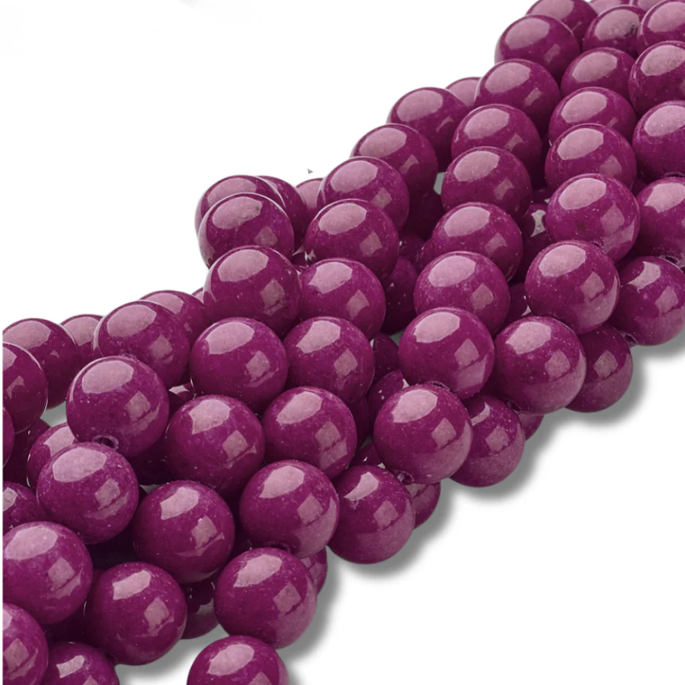 Edelsteen rond kraal Jade Roze 10mm - per stuk - Image 2