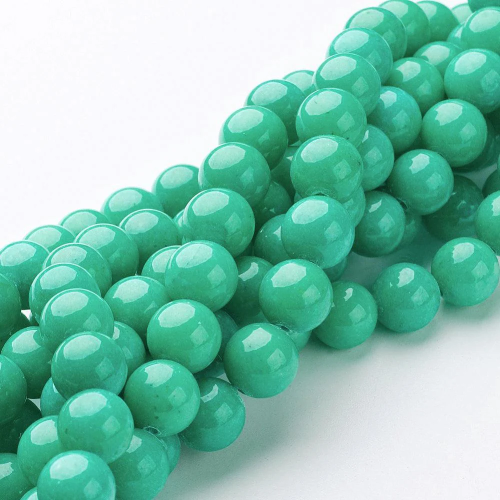 Edelsteen rond kraal Jade Turquoise 10mm - per stuk