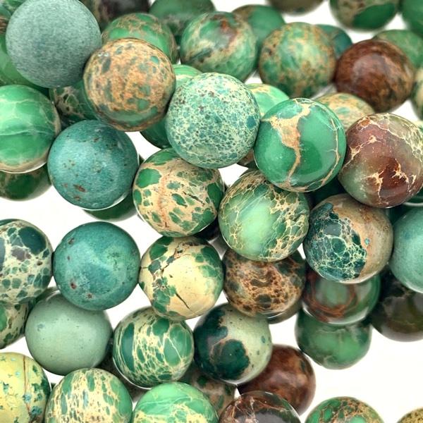 Edelsteen rond Natural Imperial Jasper groen 8mm