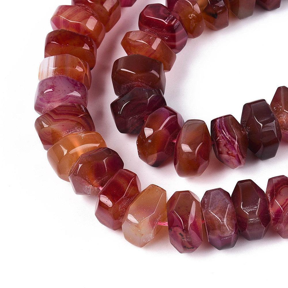 Edelsteen rondel facet kraal Agaat Cerise 18x10mm - per stuk - Image 2