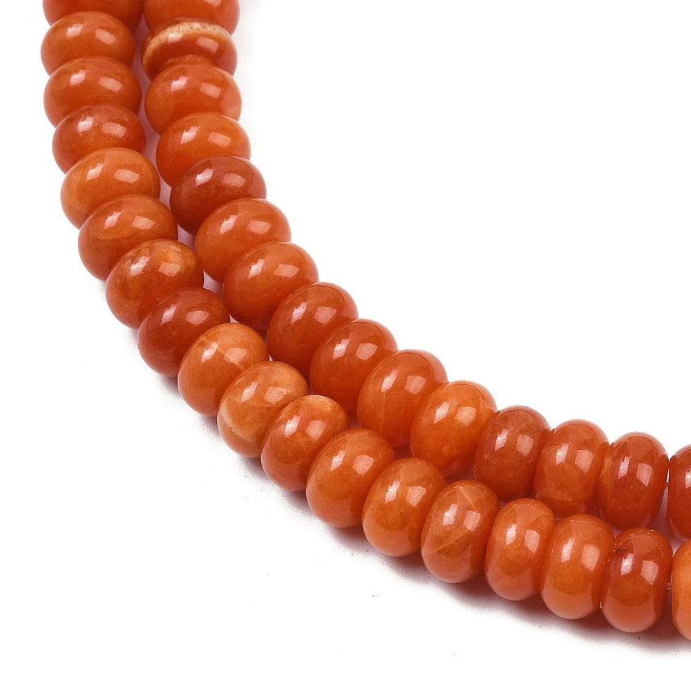 Edelsteen rondel kraal Jade Cognac Bruin 10x6mm - per stuk - Image 2