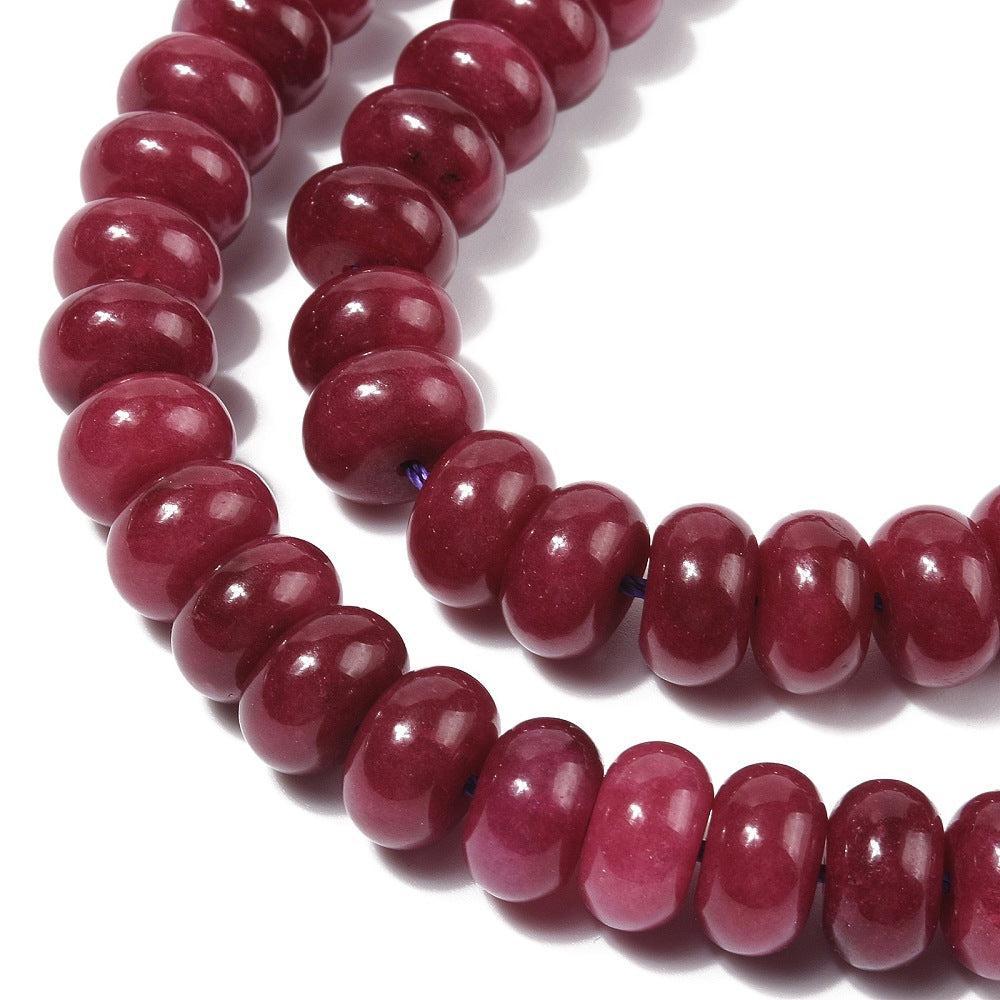 Edelsteen rondel kraal Jade Bordeaux Rood 10x6mm - per stuk - Image 2