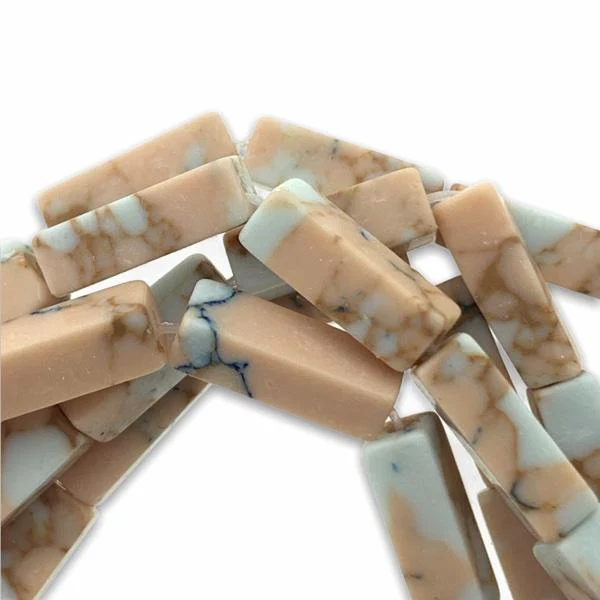 Edelsteen tube kraal rechthoek Imperial Jasper peach puff 12x4mm