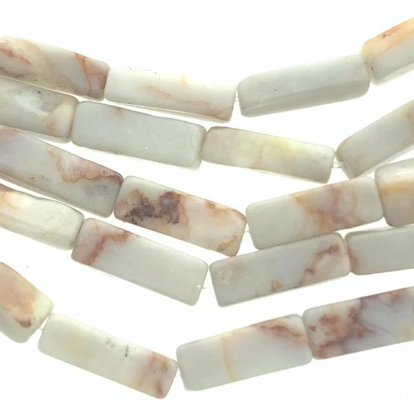 Edelsteen tube kraal rechthoek Nature Red Netstone 13x5mm