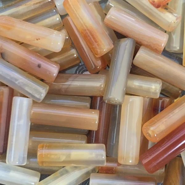 Edelsteen tube kraal rond Carneool 11x4mm