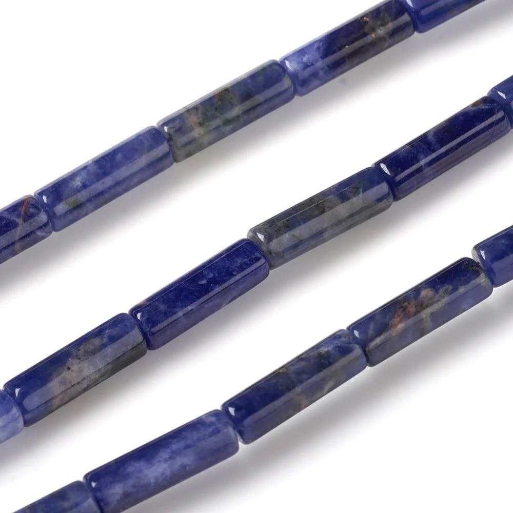 Edelsteen tube kraal sodaliet 12x4mm