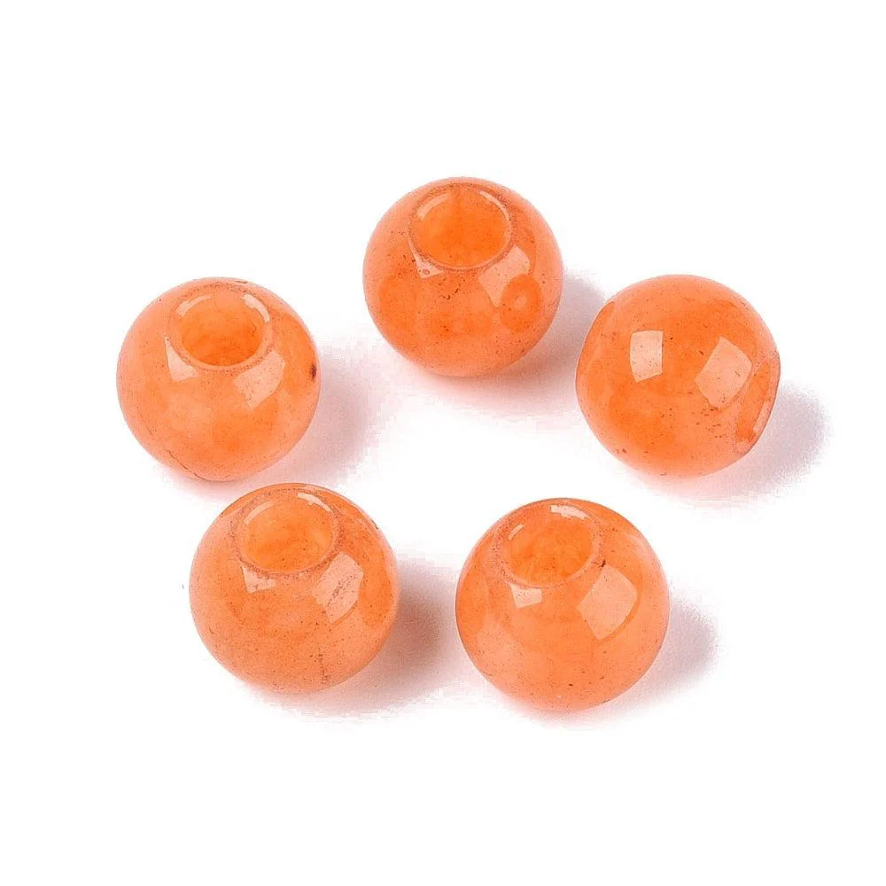 Edelsteen Witte Jade European Bead Oranje 10mm - per stuk - Image 2