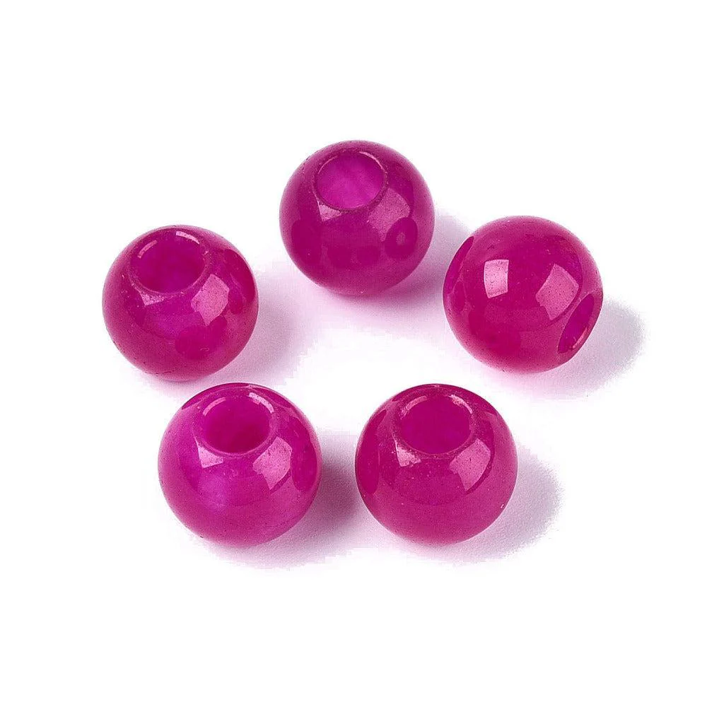 Edelsteen Witte Jade European Bead Magenta 10mm - per stuk - Image 2