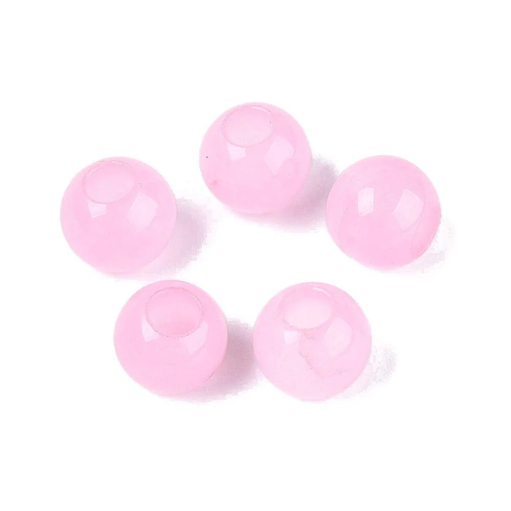 Edelsteen Witte Jade European Bead Pearl Pink 10mm - per stuk - Image 2