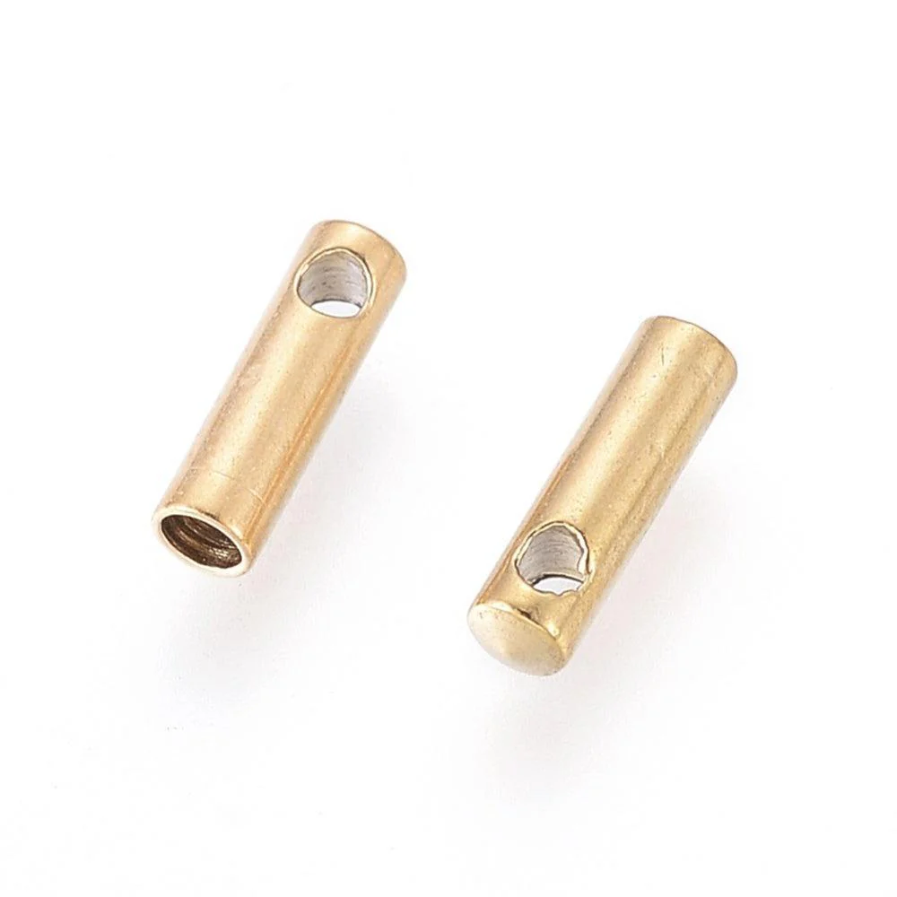 Eindkap Ø1,5mm goud RVS 7x2mm - per stuk
