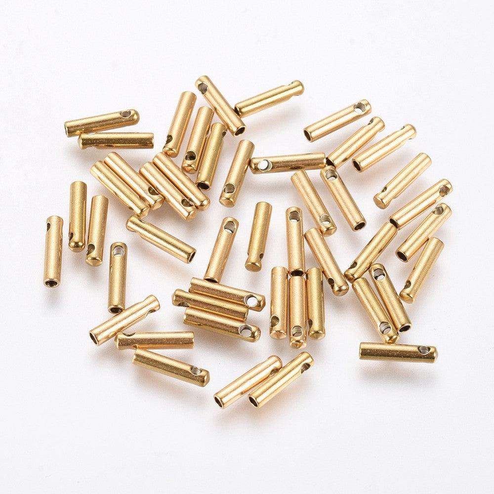 Eindkap Ø1mm goud RVS Premium Plating 7x1,6mm - per stuk - Image 2
