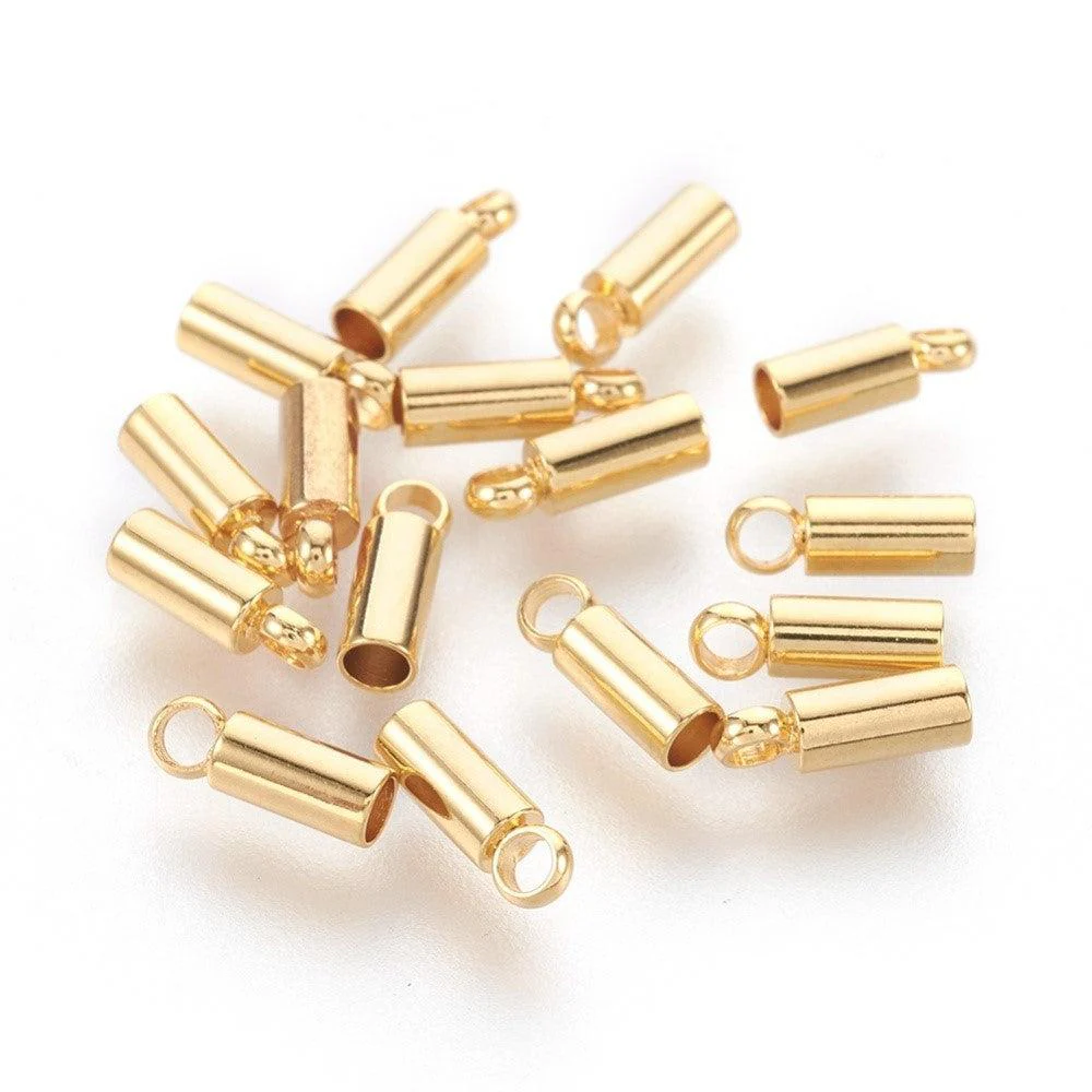 Eindkap Ø2mm goud RVS 18K Gold Plated 8x2,5mm - per stuk - Image 2