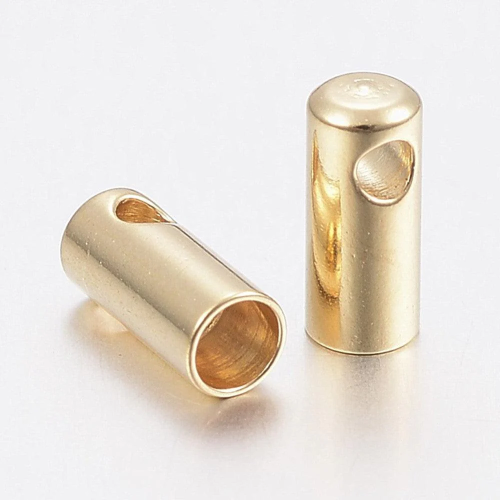 Eindkap Ø2mm goud RVS 7x3mm - per stuk - Image 2