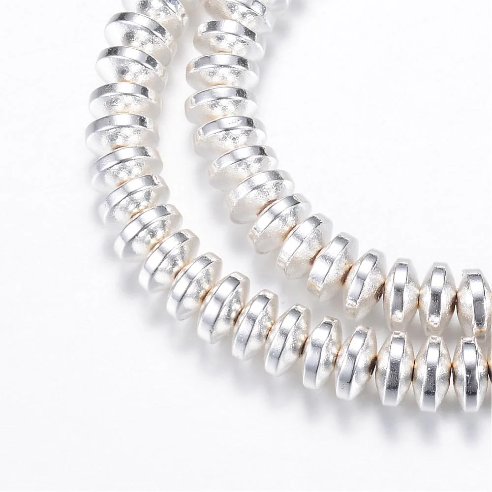 Electroplate hematiet disc silver plated 4x2mm - 20 stuks