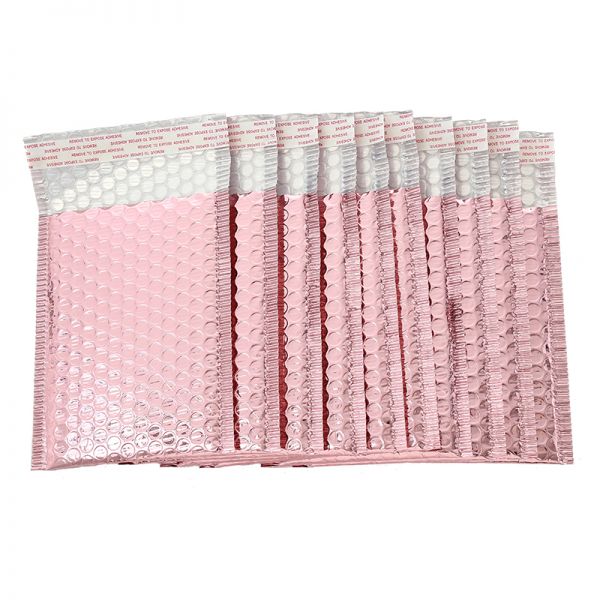 Envelop met bubbeltjesplastic roze metallic 25x15cm - Image 2