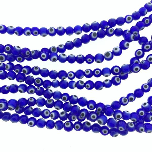 Evil eye kralen rond blauw 6mm - 10 stuks - Image 2