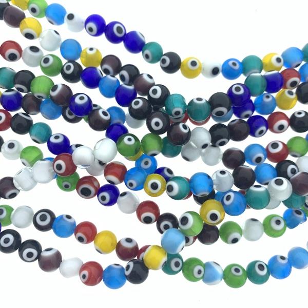 Evil eye kralen rond mixed 8mm - 6 stuks - Image 2