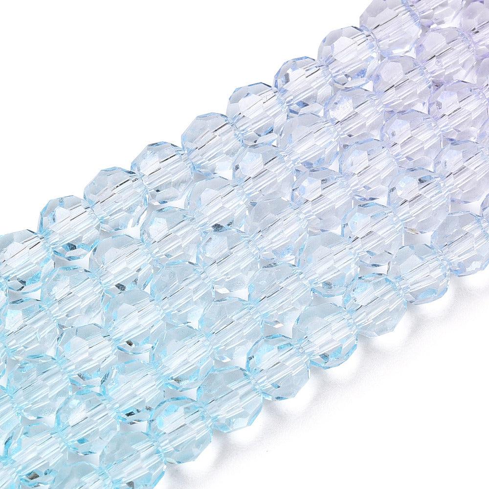 Facet blue/purple rondelle 4mm - ±85 stuks - Image 2