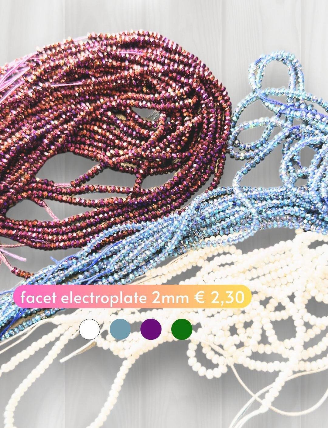 Facet electroplate rainbow plated blue 2mm ±208 stuks - Image 2