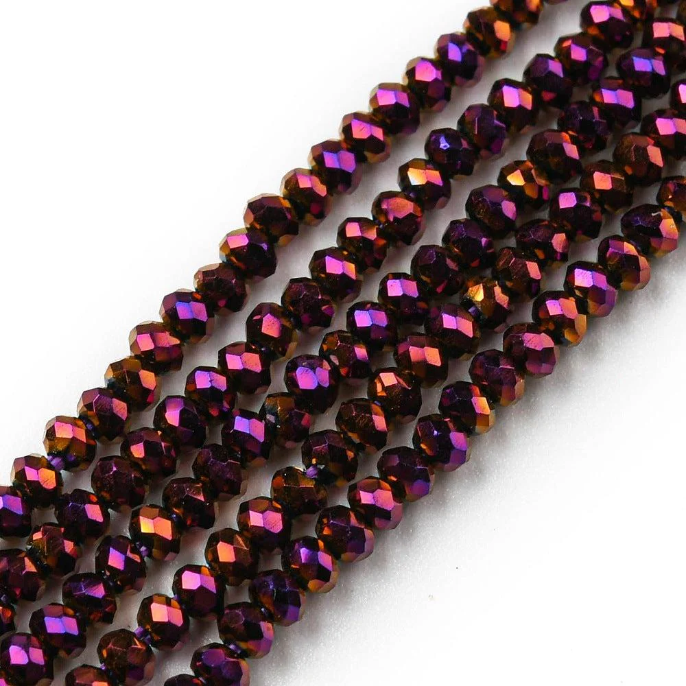 Facet electroplate rainbow plated purple 2mm ±200 stuks