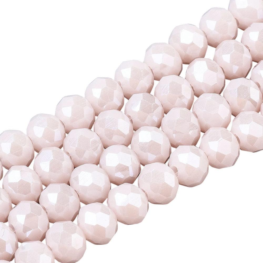Facet electroplated luster plated misty rose 4x3mm - ±113 stuks